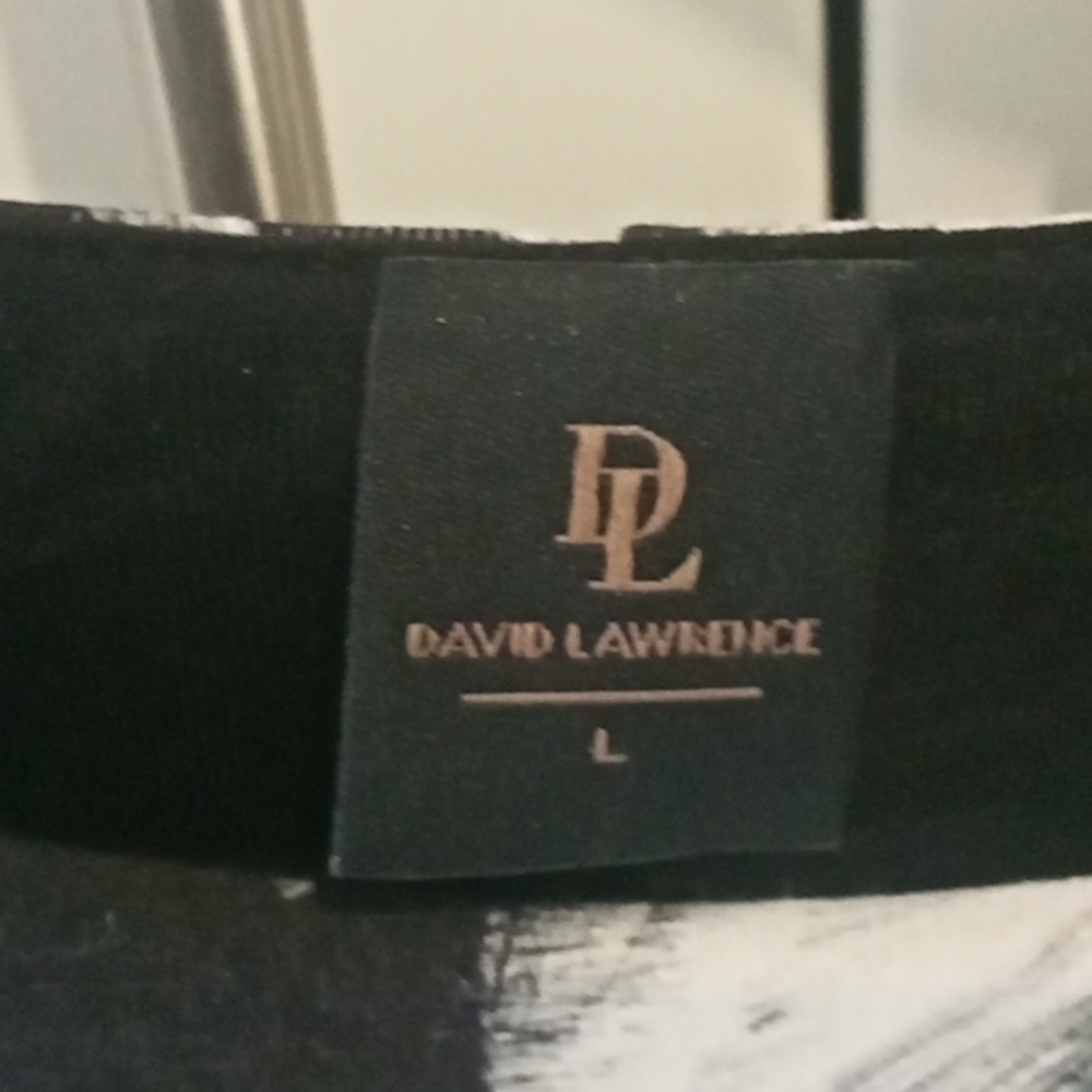 David Lawrence stretch formal dress, three quarter length sleeves, L, black - Picture 2 of 6
